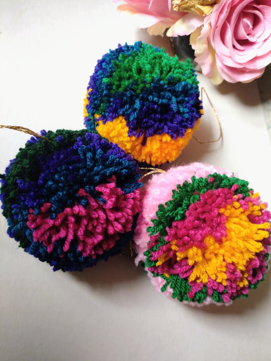 Pompom Baubles, Eclectic Bohemian Interiors, Maximalism Christmas Decor