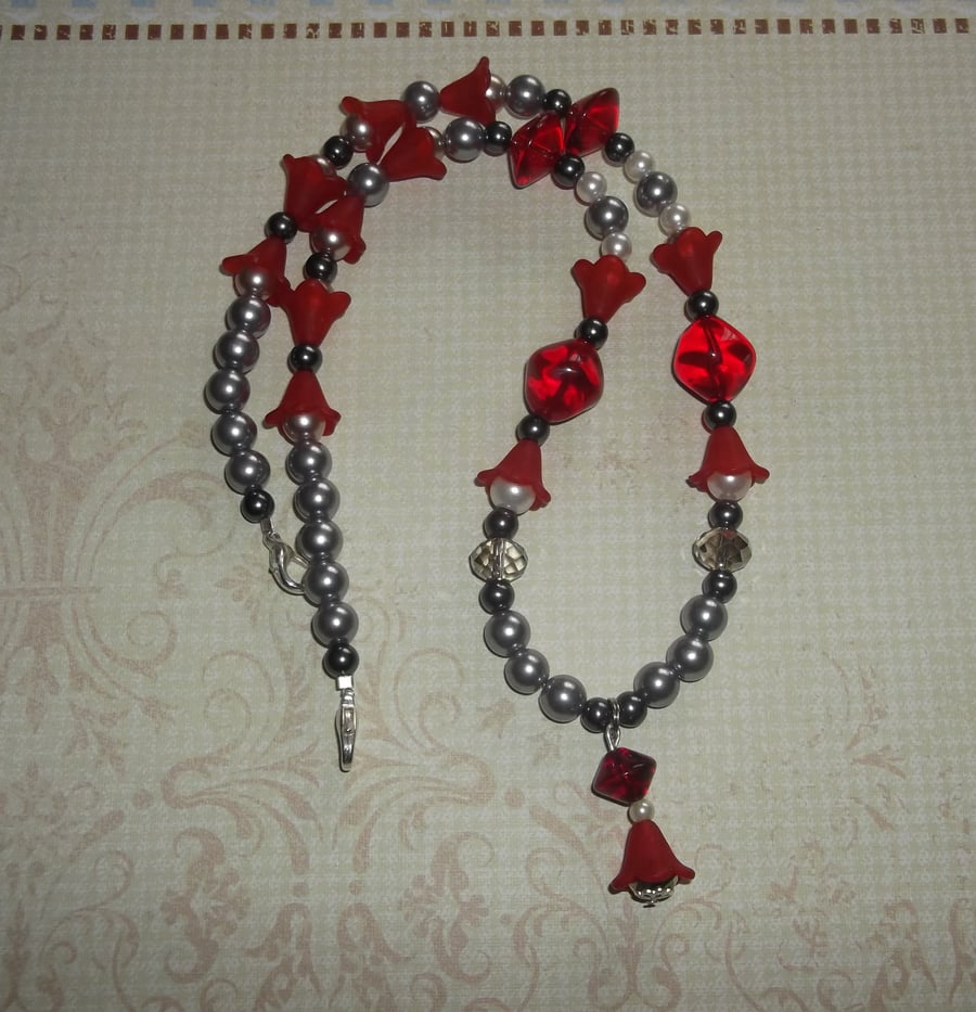 Red Petal Necklace