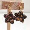 Flower scrap dangle earrings