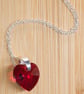 Necklace Swarovski Siam Heart Pendant on Sterling Silver Chain - Image 4
