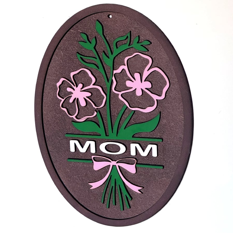 A Little Bunch of Love – Handmade "Mom" Wall Plaque