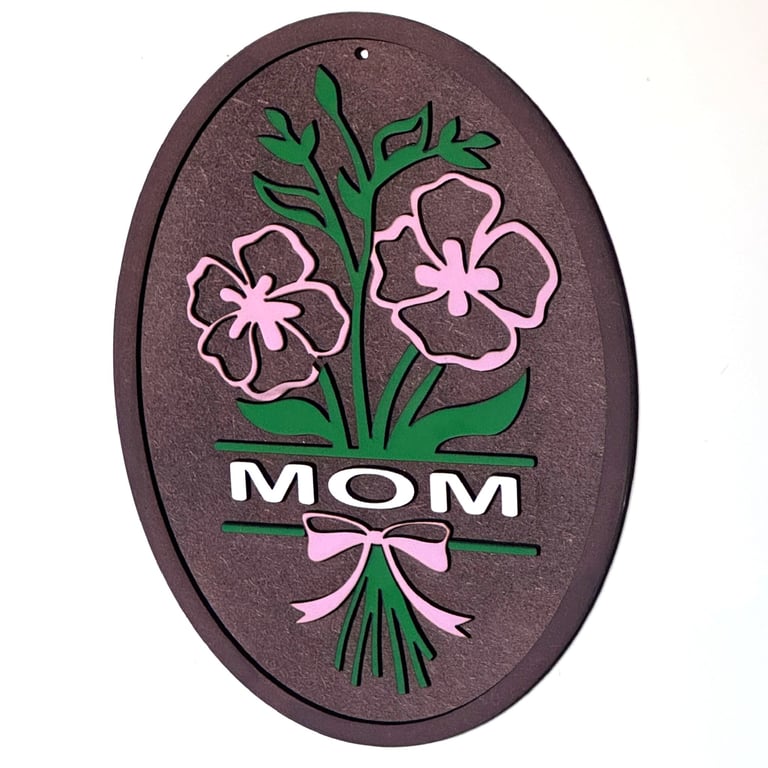 A Little Bunch of Love – Handmade "Mom" Wall Plaque