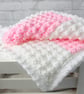 Crochet baby blanket, pink and white blanket, gift for Christening, baby shower - Image 9