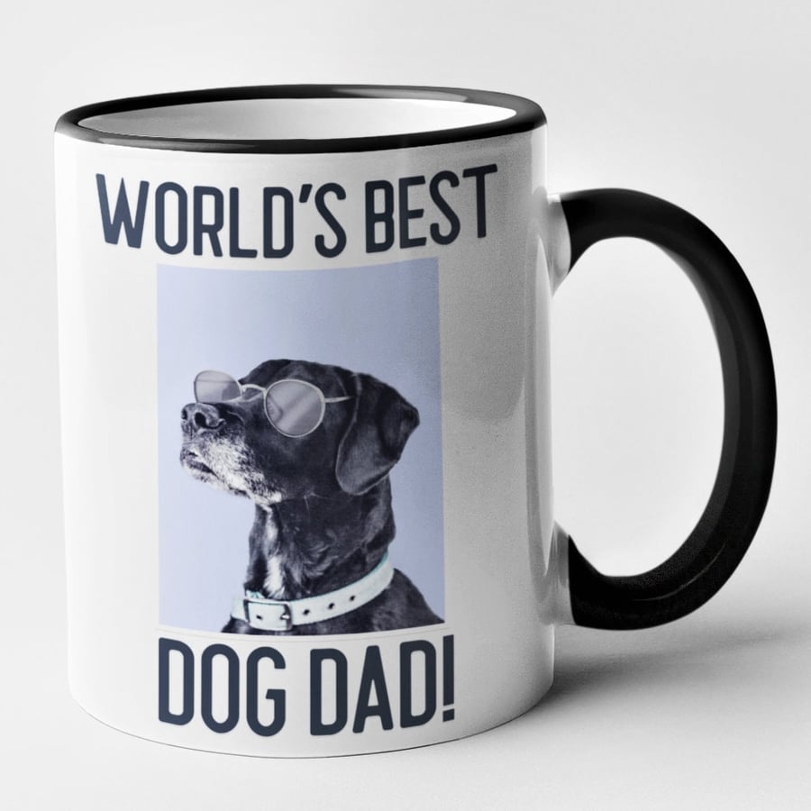 World's Best Dog Dad Mug - Father's Dad Dog Birthday Present Pet Owner Dad Funny