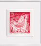 Time for a Walk Red - original, limited edition linocut. - Image 2