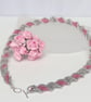 Pink and Silver Spiral Rope Necklace - Image 5
