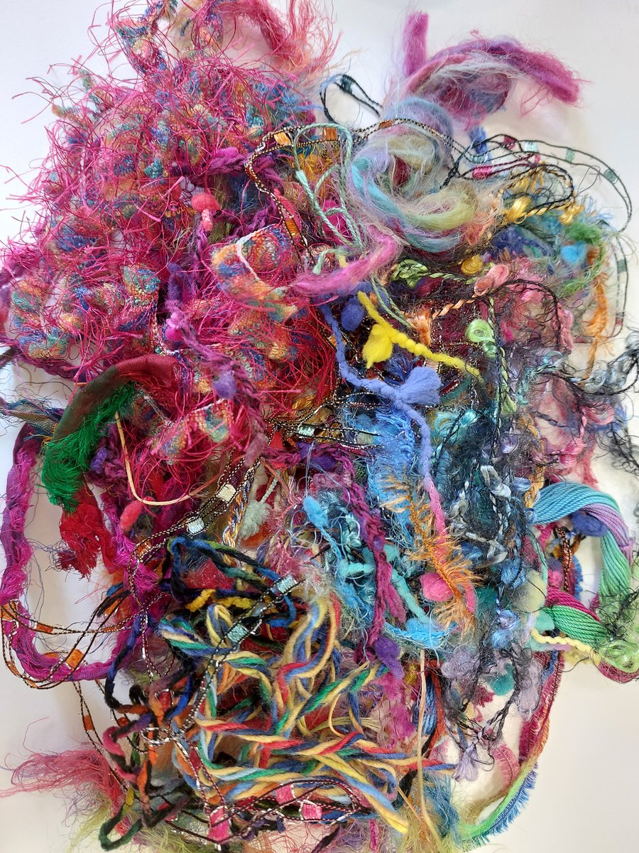 Brightly Coloured Fibre Thread Collage Kit