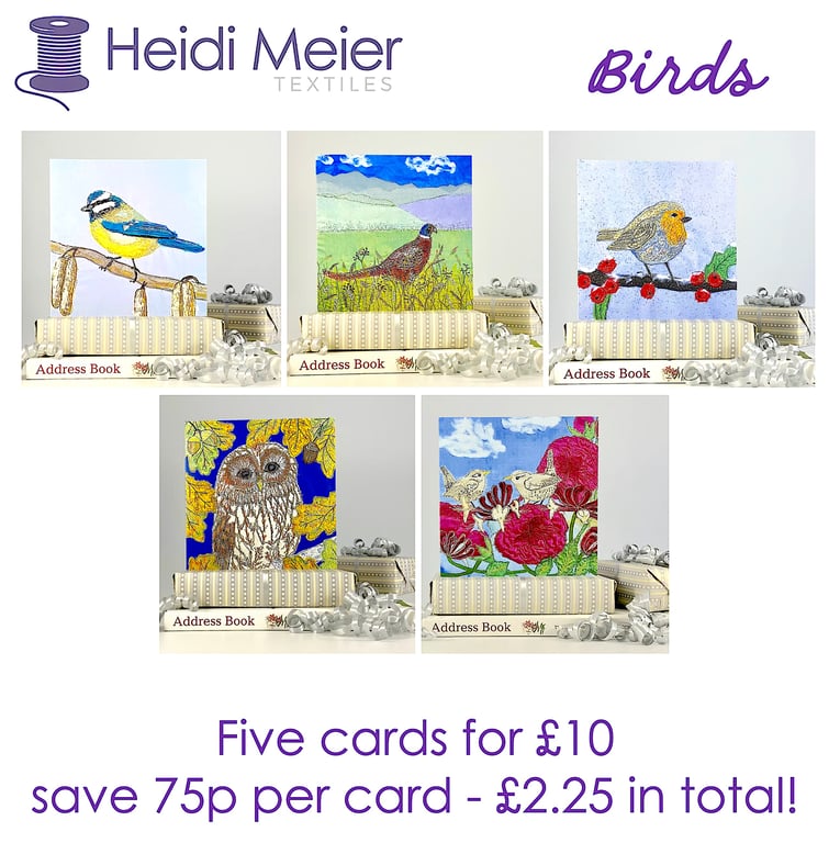Birthday cards - birds theme bundle - birthday, anniversary, thank you