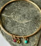 Gold Textured Bangle With Gemstone Charms - Image 5