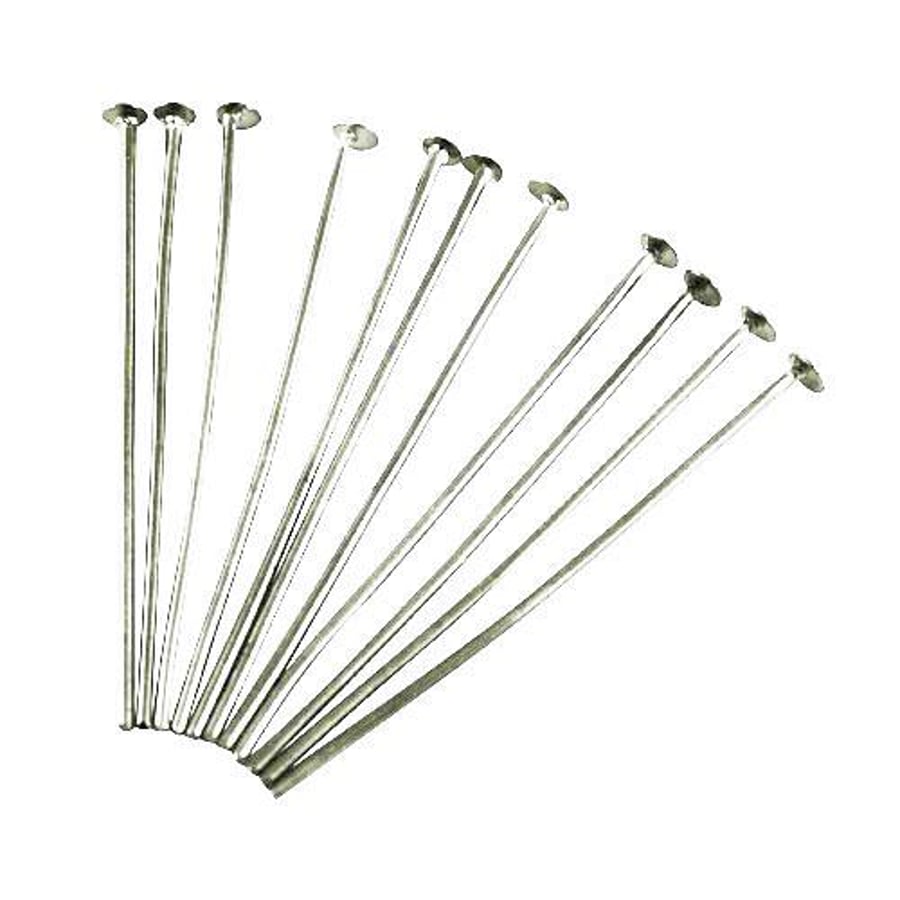 Iron Flat Head Pins - Antique Silver, 0.7mm x 45mm - Pack of 200 - Durable Findi