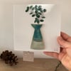 Wall plaque picture - vase and foliage