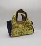 Clutch handbag,  yellow and teal velvet and purple pleated ribbon.   - Image 9