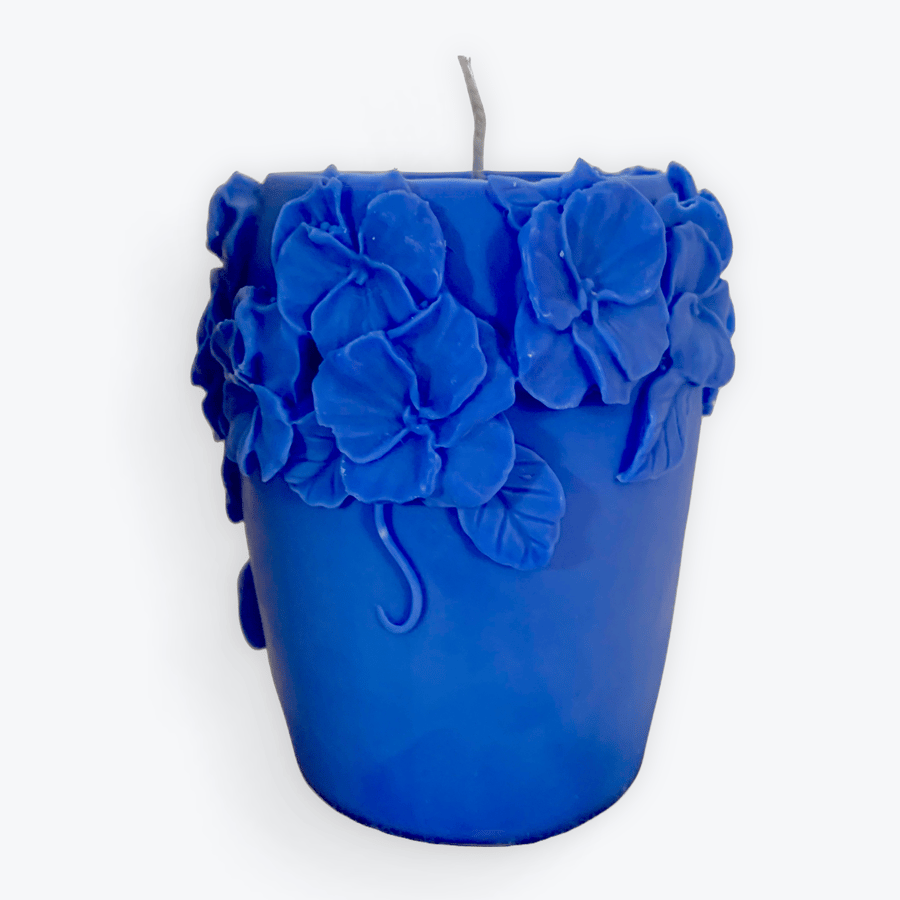 Hyacinth Scented 100% Organic Wax Potted Flower-Shaped Candle