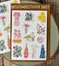 Flower Sticker Sheet, Monthly Birth Flowers, Soft Muted Stickers, Journalling - Image 2