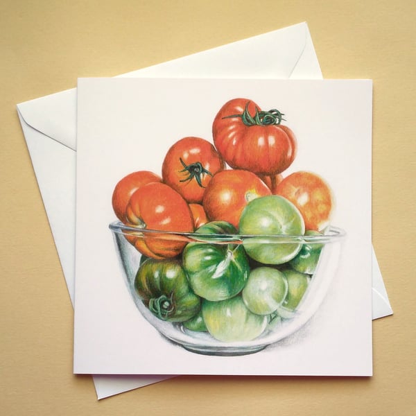 Greetings card - blank - Bowl of Tomatoes