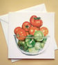Greetings card - blank - Bowl of Tomatoes - Image 1