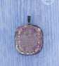 Delicate shimmer sparkle dichroic fused glass pendant pink gold - Image 3
