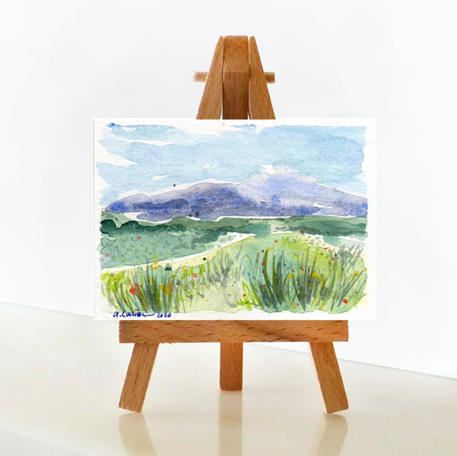 'Pastel Horizons' - ACEO Original Mixed Media Painting