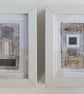 Beige Fleck Silver Grey & Natural Handstitched Geometric Small Art Pictures - Image 9