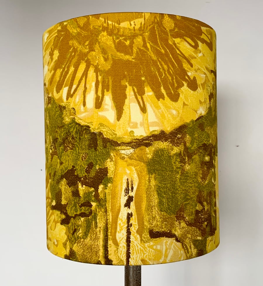  Yellow Tropical GRANADA Flower 50s 60s Bernard Wardle Vintage Fabric Lampshade