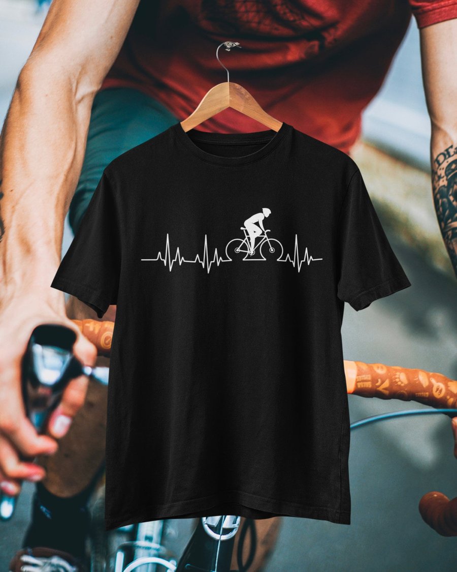 Cycling Heartbeat Cyclist T Shirt