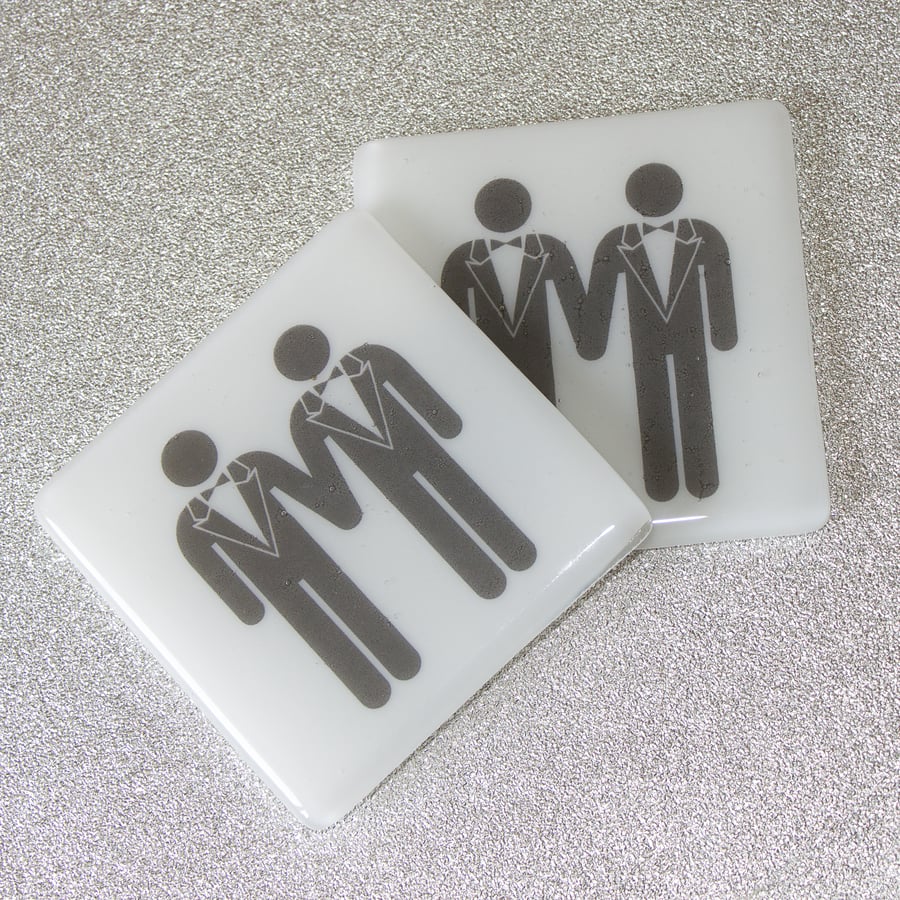 Ready for your Wedding - Fused Glass Coaster - 9267