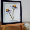 Daisy, Daisy Textile Art, Free Motion Embroidered Summer Flowers Artwork