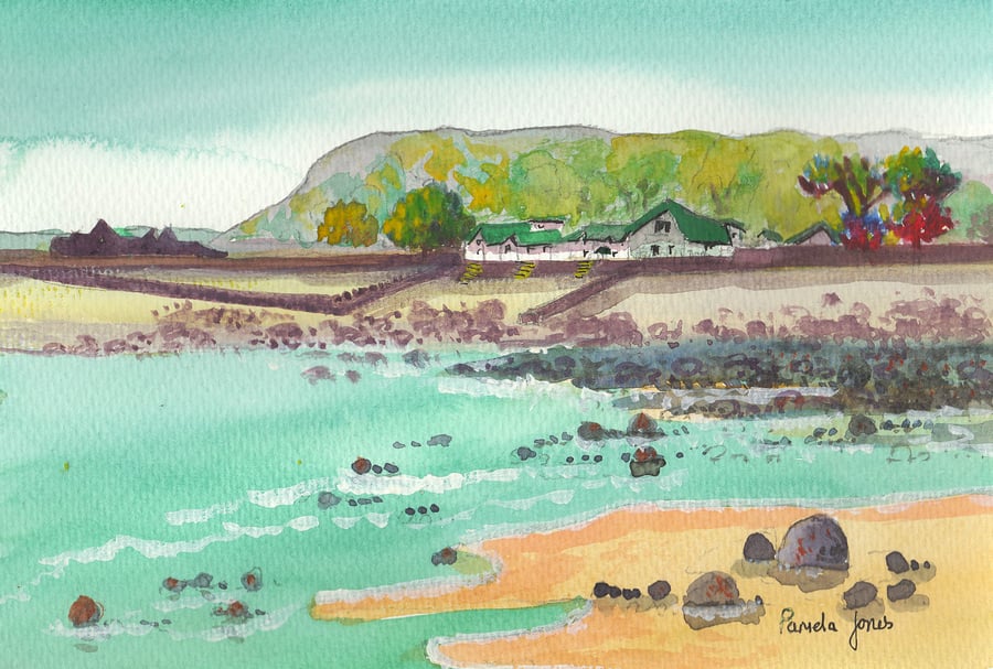 Port Eynon Bay, Gower, South Wales - Original Watercolour in 14 x 11'' Mount