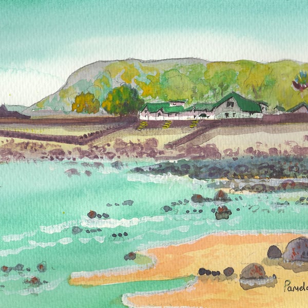 Port Eynon Bay, Gower, South Wales - Original Watercolour in 14 x 11'' Mount