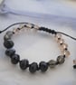 Sale-Crystal rondelle hand-knotted bracelet - Image 1