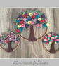 Trio crocheted flower trees