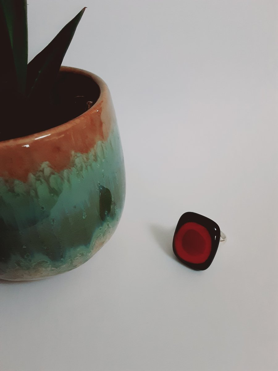 Rothko Inspired Fused Glass Ring
