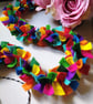 Felt Tinsel Garland, Confetti Bunting, Eclectic Bohemian Party Decor, 190cm.