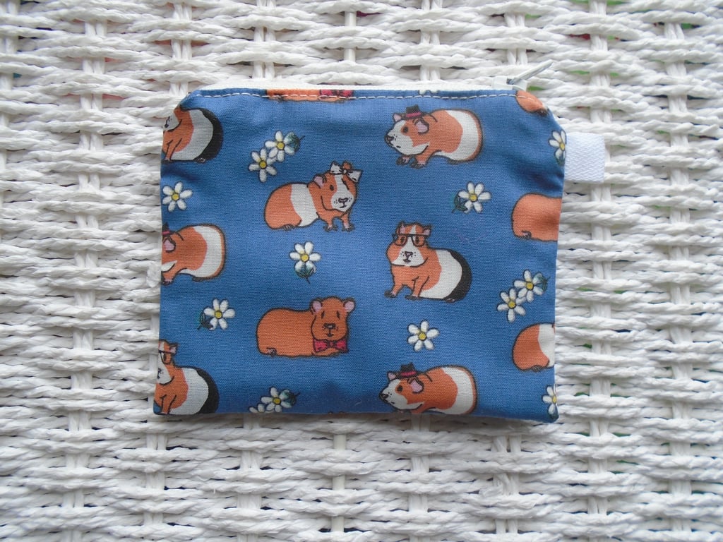 Blue Guinea Pig Coin Purse or Card Holder 