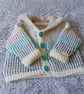 Hand Knitted Baby Jacket, Unisex Baby Cardigan, 0-3 Months Baby Cardigan - Image 9