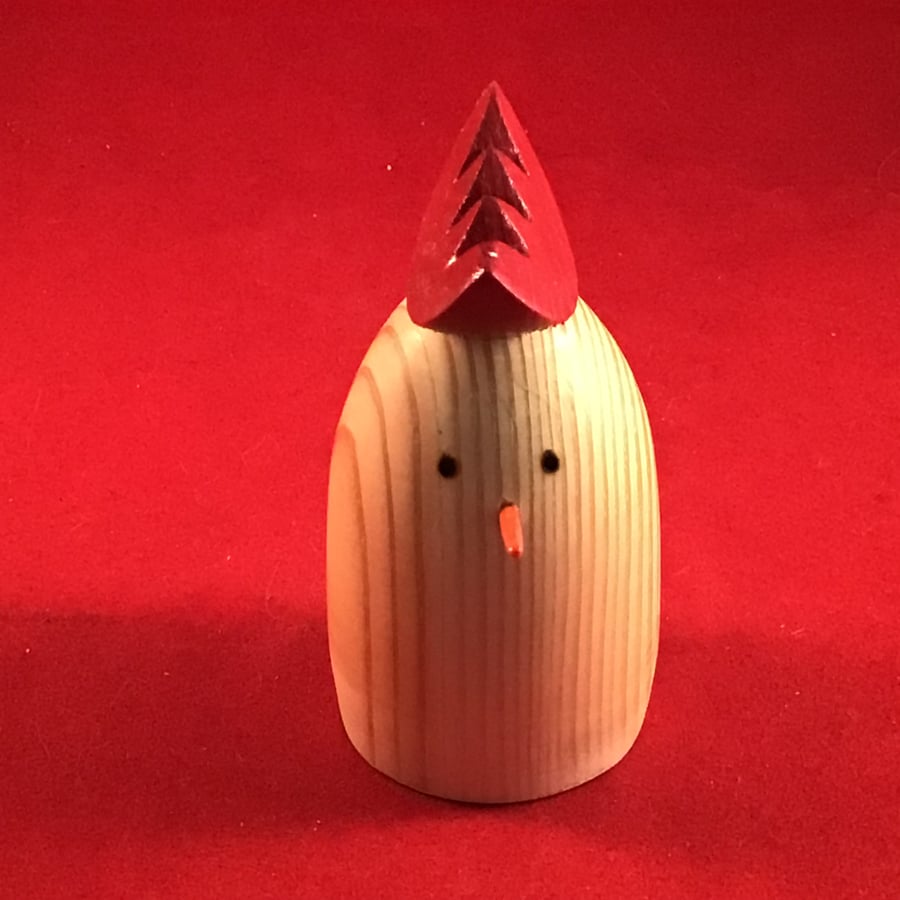 Small wood turned chicken.