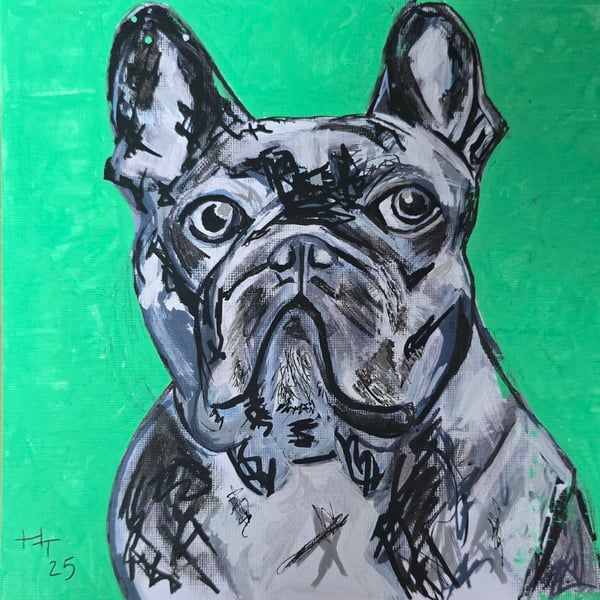 Pug life - 6in x 6in painting 