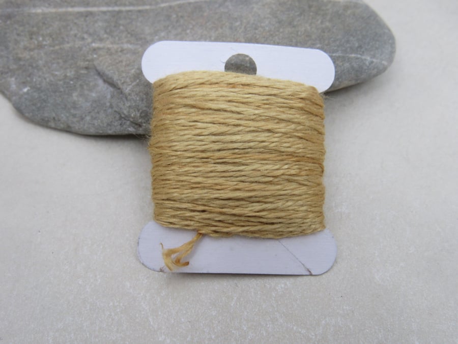 15m Natural Dye Dark Old Gold Pure Silk Embroidery Thread