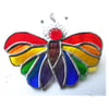 Butterfly Suncatcher Stained Glass Rainbow Handmade 