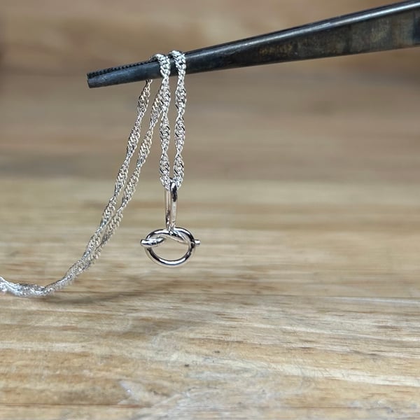 Sterling Silver Hand Tied Love Friendship knot Necklace