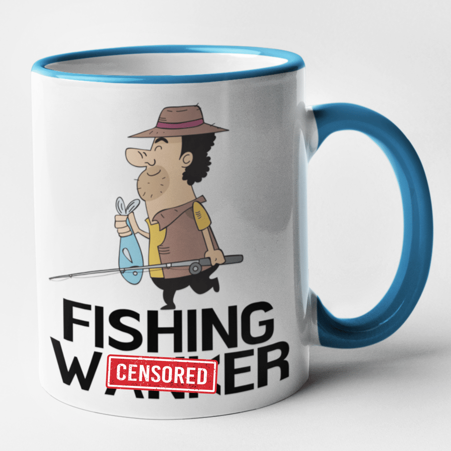 Fishing W..ker Mug Rude Funny Novelty Coffee Cup Birthday Present Gift 