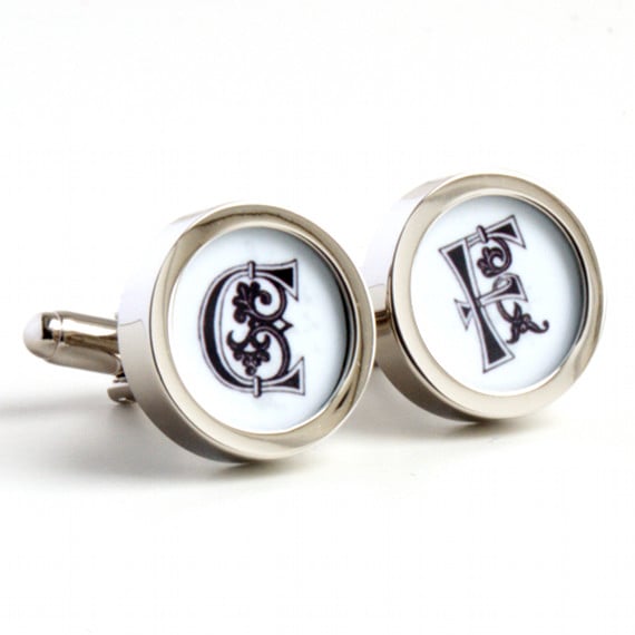 Monogram Cufflinks with Initials in Letters from the 11th Century