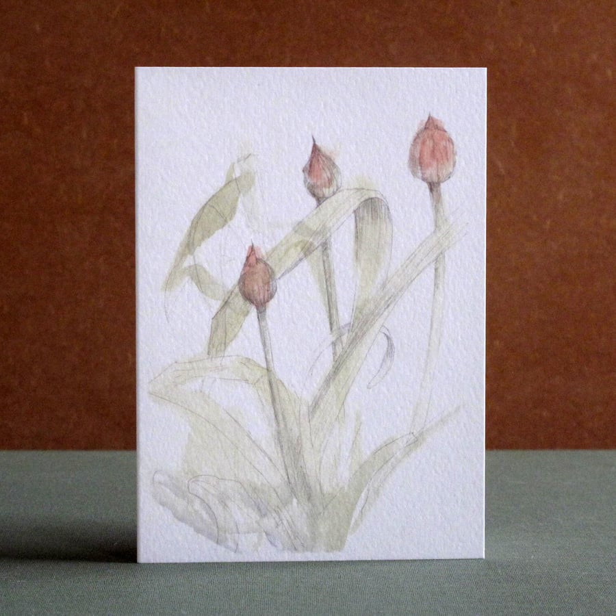 Blank Fine Art Flower Card with Envelope
