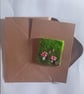OH LITTLE MUSHROOM  handmade, original, needle felted blank greetings card 