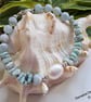 Larimar, Aquamarine & Baroque Freshwater Pearl Sterling Silver Bracelet  - Image 4