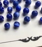 44 Vintage Electric Blue Glass Beads - 6mm - Image 3