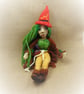 Woodland Folk Doll, Felted Wise Woman, Forest Woman Figurine - Image 1