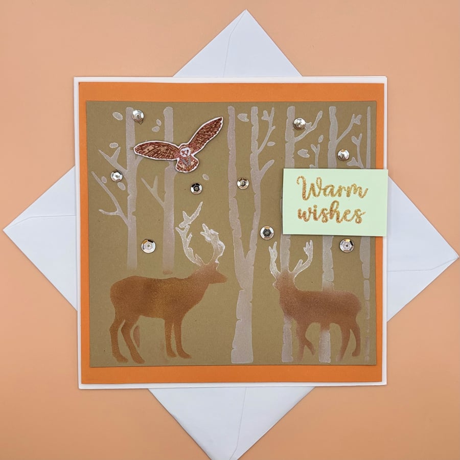 Handmade Winter Woodland Card