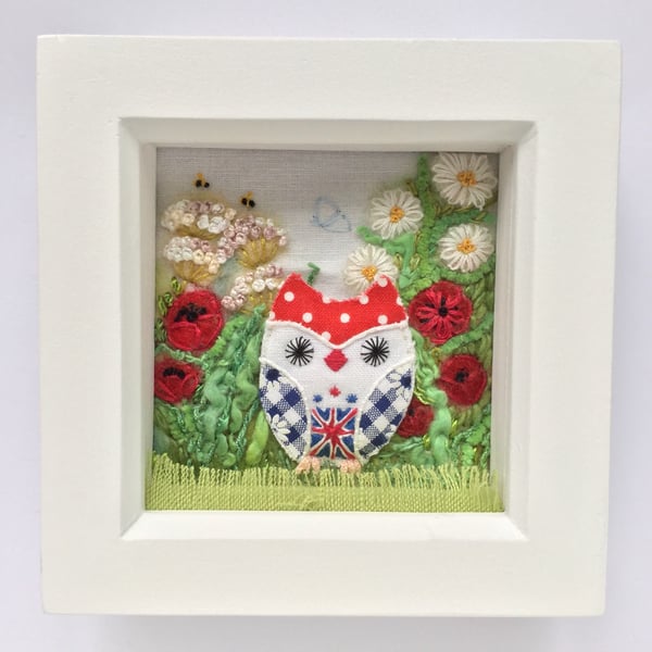 Shadow box frame  square "Betty owl"