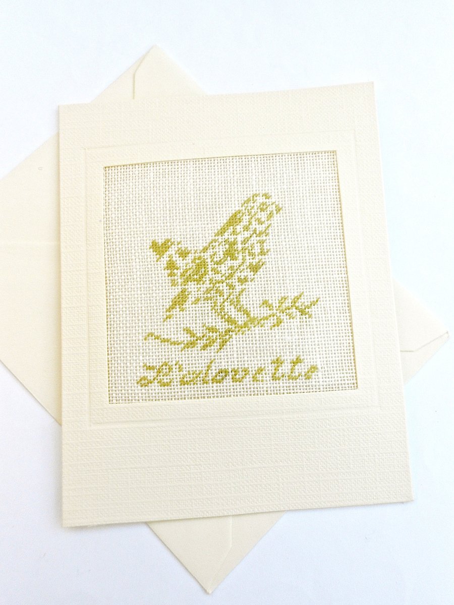 Sale...Alouette..Lark Petit Point Card